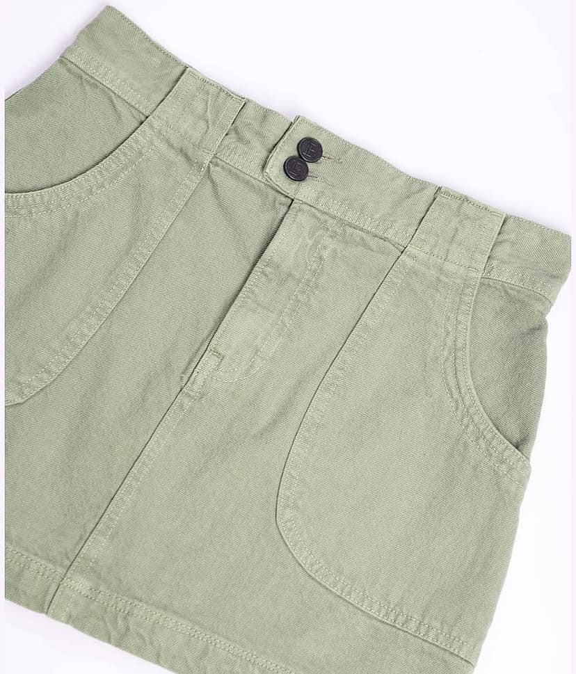 Bene Kleed Green Cotton Women's Straight Skirts ( Pack of 1 ) view 6