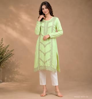 Handcrafted Zari Zardozi Georgette Readymade Kurta