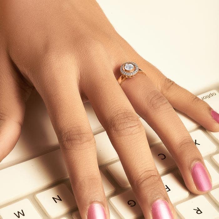 Rose Gold Colour Burst Ring (5 in 1 Crystal) view 2
