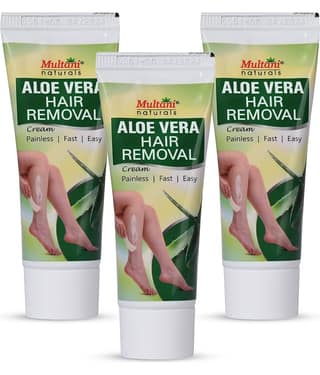 Multani Naturals Aloe Vera Painless Hair Removal Cream for Smooth & Effortless Finish 30ml (Pack of 3)
