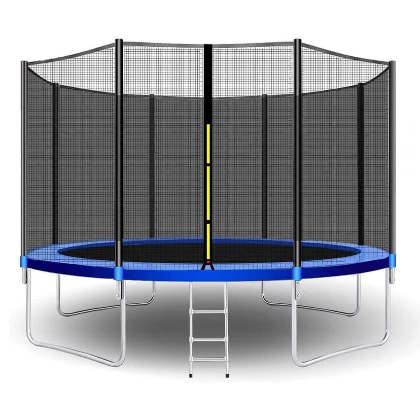 REZNOR 6-16 Feet Trampoline with Enclosure Safety Net & Jumping Pad for Children Kids & Adults Indoor/Outdoor Backyard Fitness Exercise Recreational Trampolines