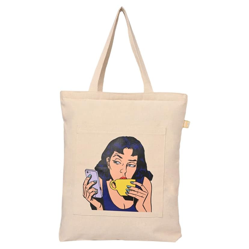 100% cotton, printed tote bag for girls