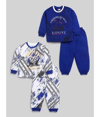 Mars Infiniti Pack of 2 Unisex for Baby Cotton T-Shirt & Trouser ( Navy Blue )