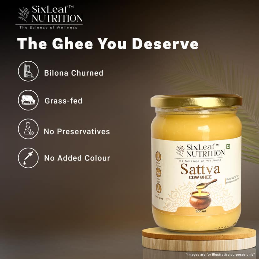 SixLeaf Sattva Cow Ghee 100ml view 3