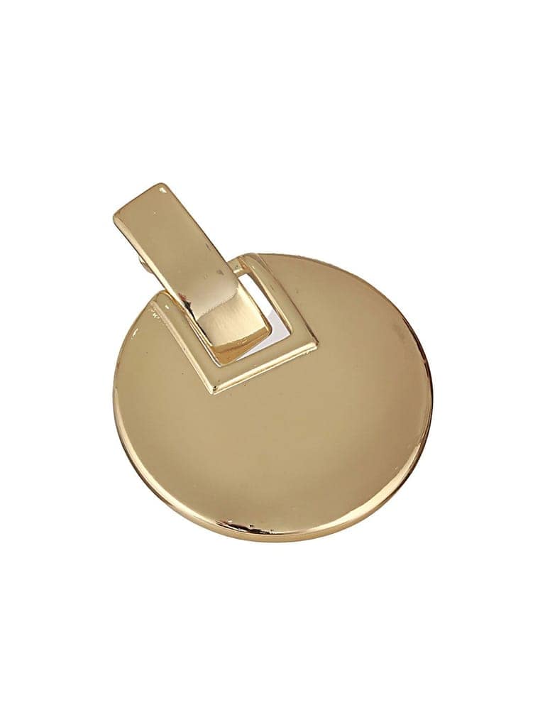 Anti-Tarnish 18k Gold Plated Bold Circular statement earrings view 7