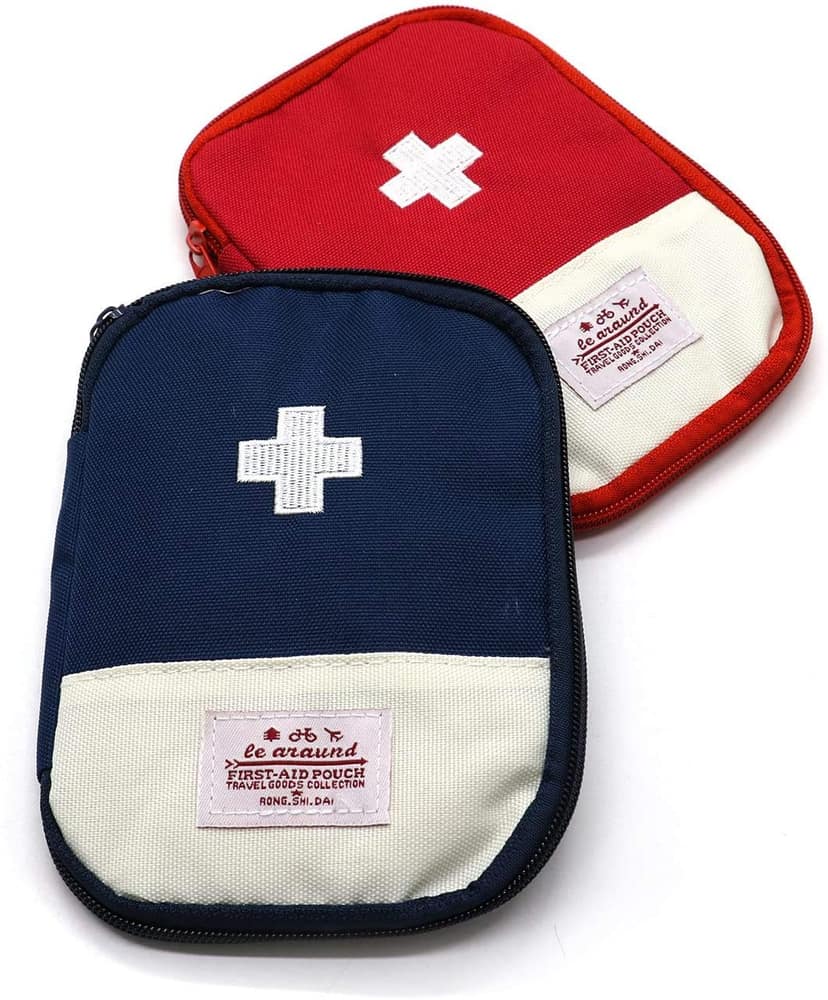 Polyvinyl Chloride (PVC) First Aid Bag - First Aid Kit Bag Empty for Home Outdoor Travel Camping Hiking, Mini Empty Medical Storage Bag Portable Pouch (Red & Blue (Small Size)) Polyvinyl Chloride (PVC) First Aid Bag - First Aid Kit Bag Empty for Home Out