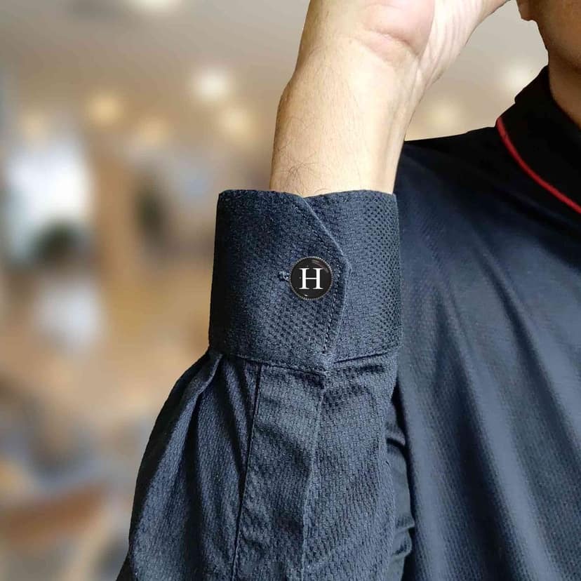 The Smart Buttons - Shirt Button Cover Cufflinks for Men - Personalized Initials - H view 4