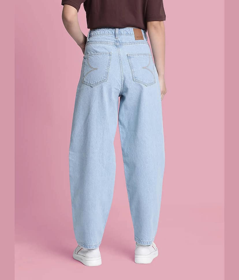 Bene Kleed - Blue Cotton Wide Leg Women's Jeans ( Pack of 1 ) view 4