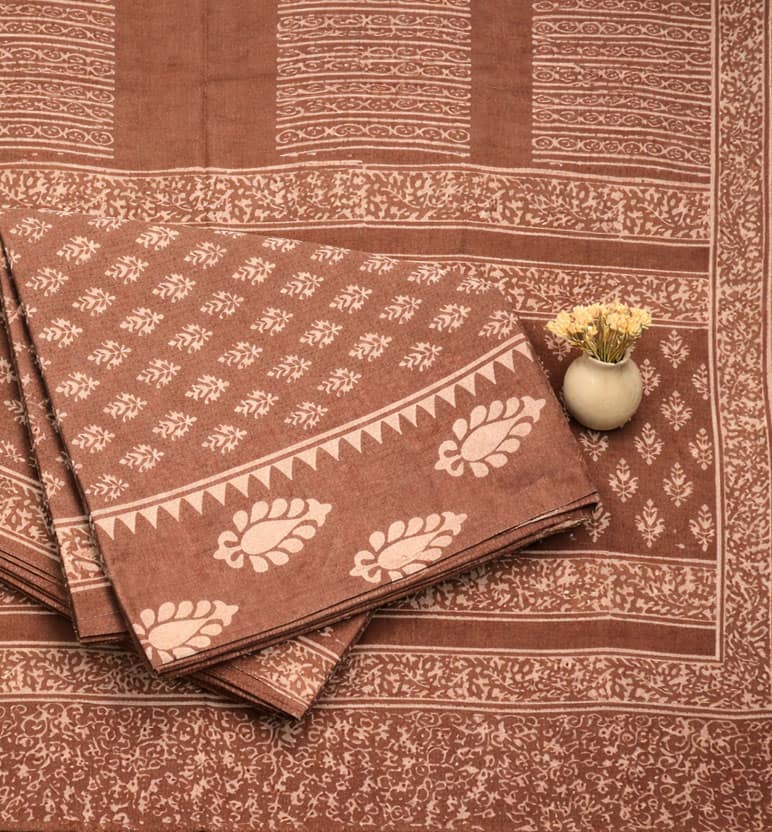 Handcrafted Dabu Print Cotton Dress Material – 3 Piece Set