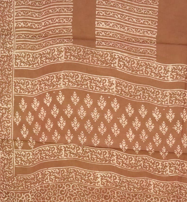 Handcrafted Dabu Print Cotton Dress Material – 3 Piece Set view 5