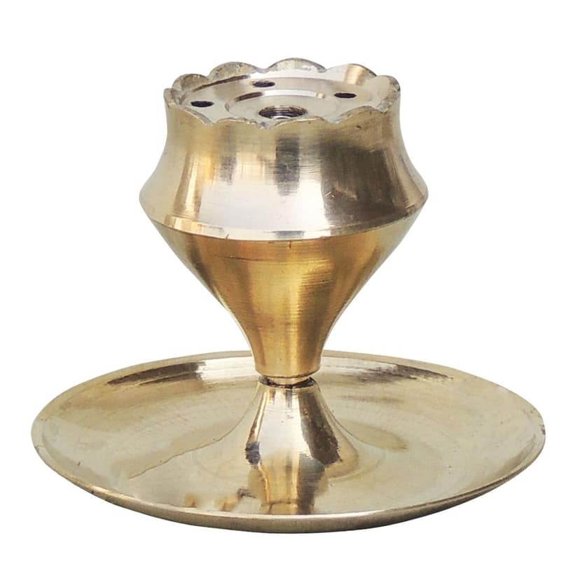 Brass God Temple Agardan, Agarbatti Stand Plate, Height : 1.7 Inch (FMAS637 A) view 2