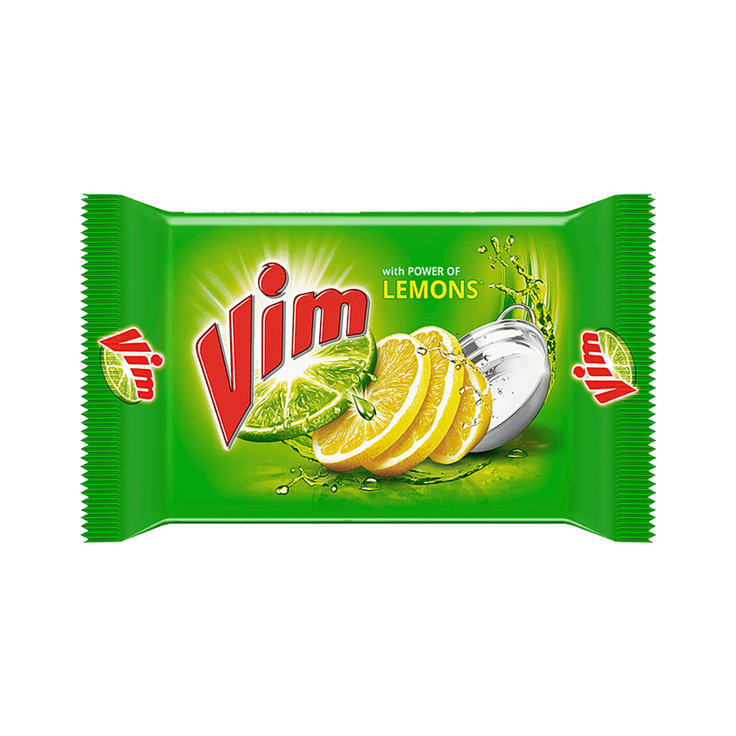 Vim Dishwash Bar - Lemon, 300 Gram Wrapper view 2