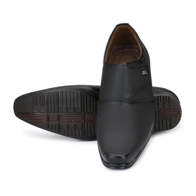 Fashion World Men's Faux Leather Black Formal Shoes (1031)/ Best Office Shoes view 5