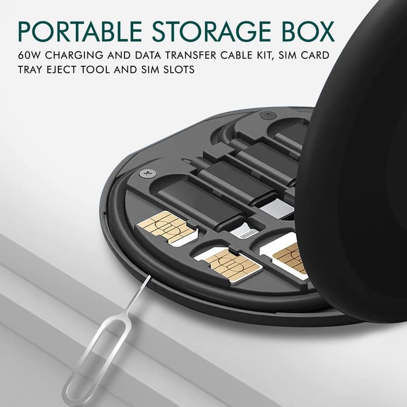60W 4-in-1 Fast Charging Data Cable Kit with Multiple Adapters & Stand view 3