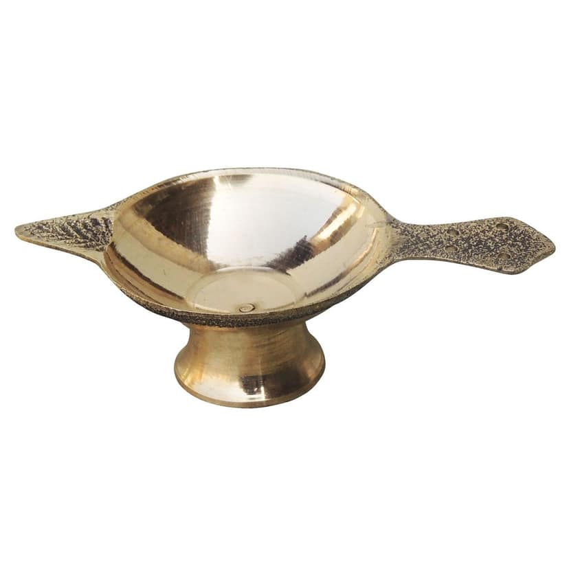 Brass Table Decor Oil Lamp Deepak No. 1 - Compact Brass Diya for Home Mandir, Height : 1 Inch (FMAS626 B) view 2