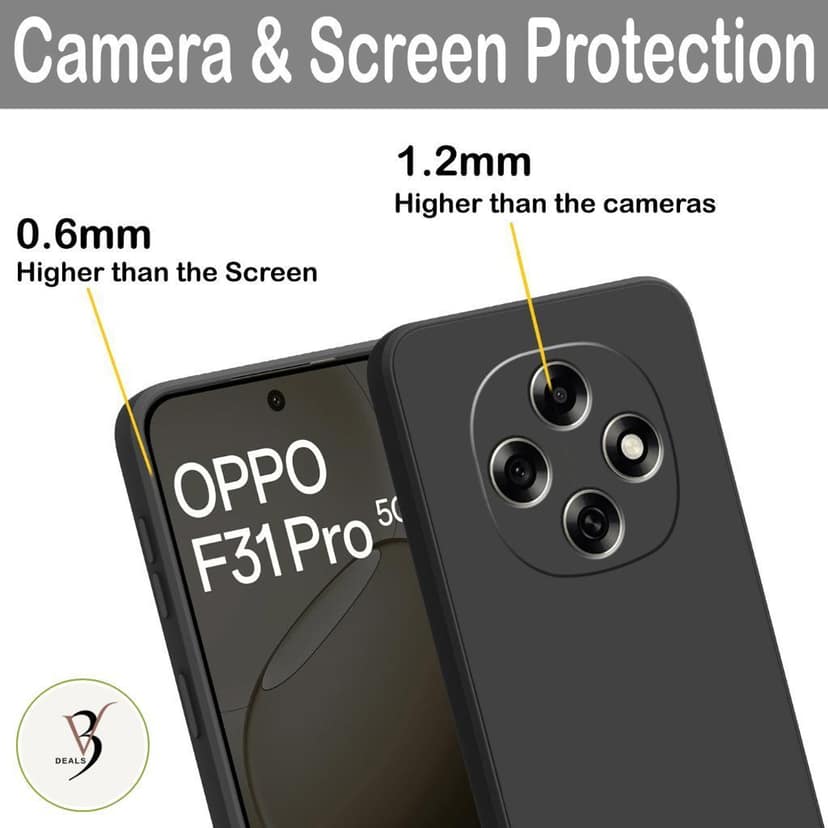 V3Deals Imported Protective Phone Case Compatible for Oppo F31 Pro 5G, Shockproof Design with Raised Camera and Screen Edges, Soft Flexible Silicon Material, Slim Fit with Non-Slip Matte Finish view 4