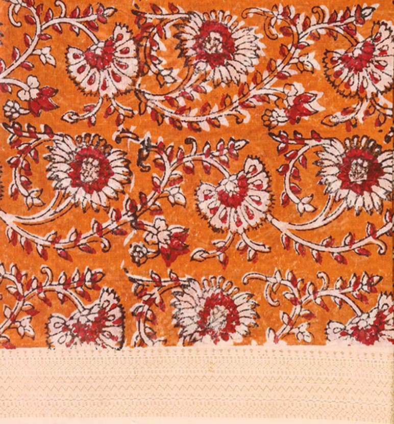 Block Print Kalamkari Maheshwari Unstitched Suit Set – 3 Piece view 3
