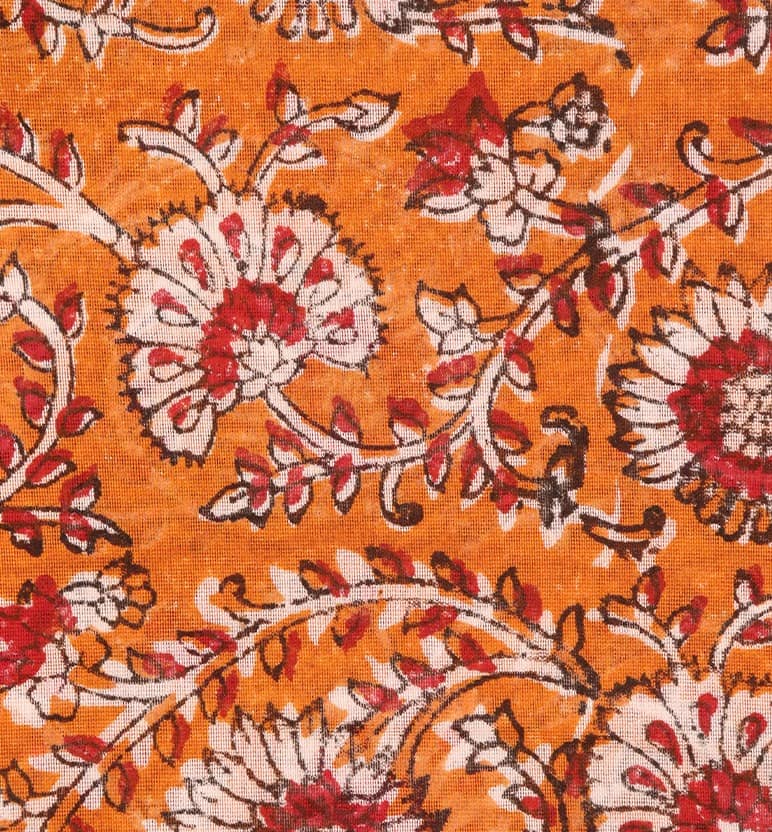 Block Print Kalamkari Maheshwari Unstitched Suit Set – 3 Piece view 6