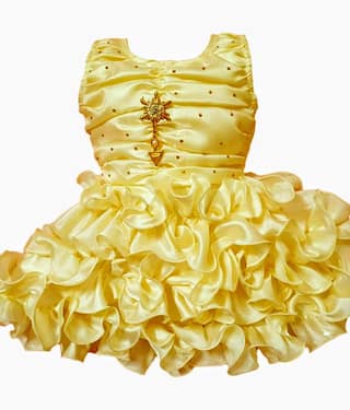 IMON BASID Pack of 1 Baby Girls Silk Blend Frock ( Cream )