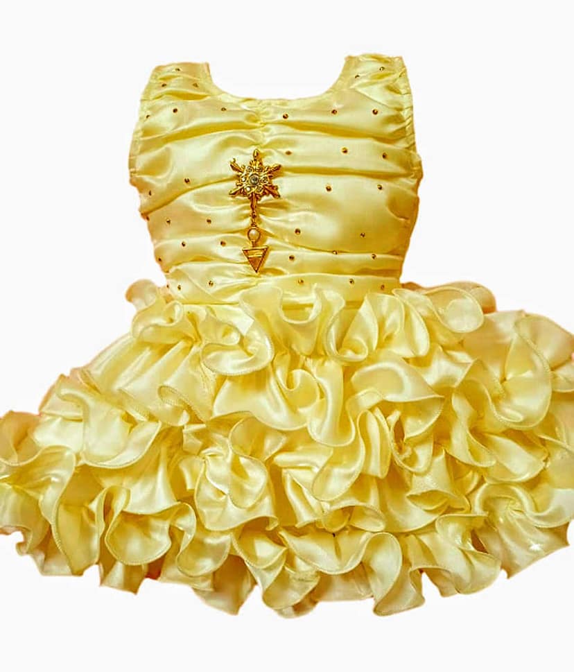 IMON BASID Pack of 1 Baby Girls Silk Blend Frock ( Cream )