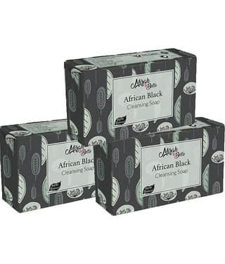Mirah Belle Black African For Healing Acne, Pimples Paraben, GMO-Free, Soap 125 g Pack of 3
