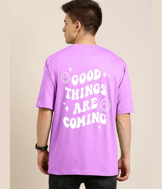 Faltu Pack of 1 Cotton Oversized Fit Men's T-Shirt ( Lavender )