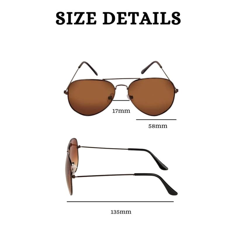 4Flaunt UV400 Protected Full Rim Pilot Aviator Latest and Stylish Metal Body Sunglasses | Polarized and 100% UV Protected For Men & Women (C2 - Brown) view 5