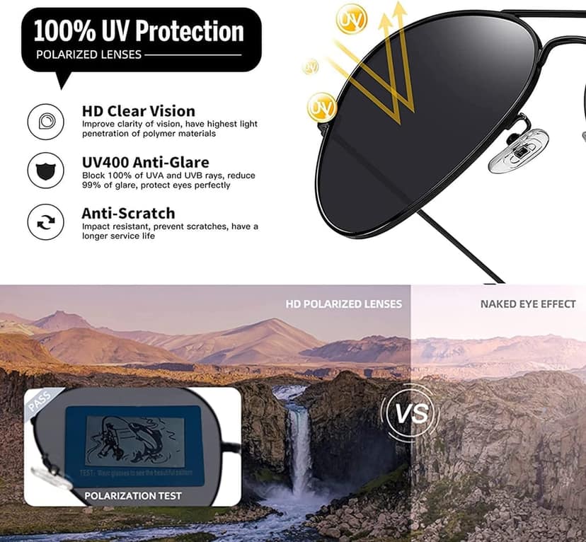 4Flaunt UV400 Protected Full Rim Pilot Aviator Latest and Stylish Metal Body Sunglasses | Polarized and 100% UV Protected For Men & Women (C2 - Brown) view 6