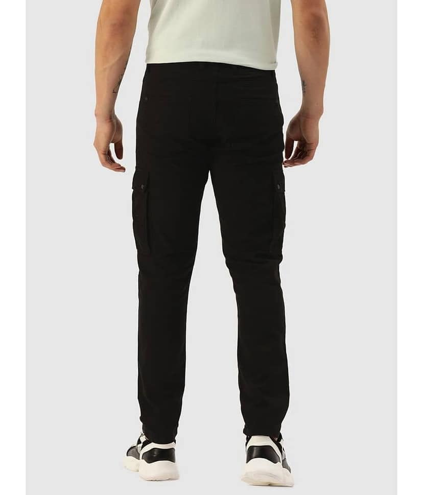 IVOC Men Solid Slim Fit Cargos Trousers view 4