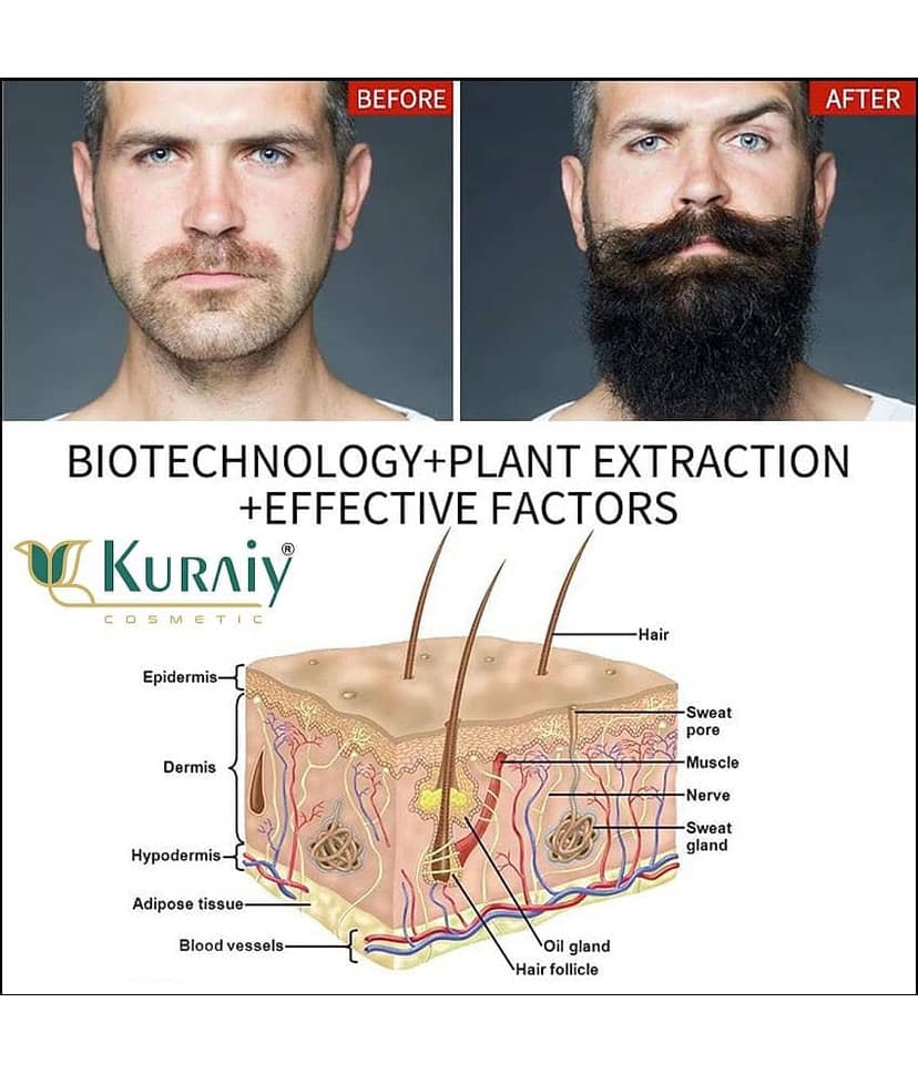 KURAIY Beard Growth Oil for Men For Better Beard Growth With Thicker Beard (50 ml) view 2
