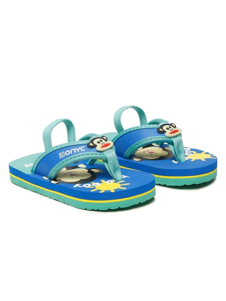Premium Monkey V-Shape Flip-flops With Adjustable BackSupport - Blue (Unisex) view 3