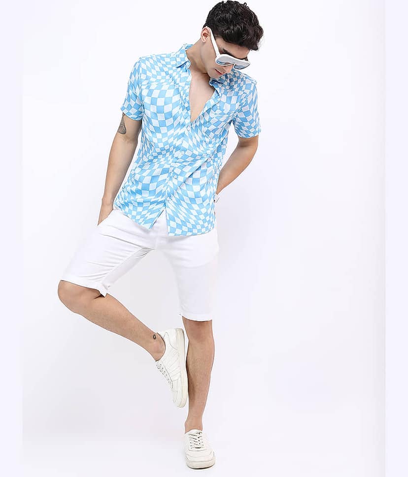 Ketch 100% Cotton Slim Fit Printed Half Sleeves Men's Casual Shirt - Blue ( Pack of 1 ) view 2