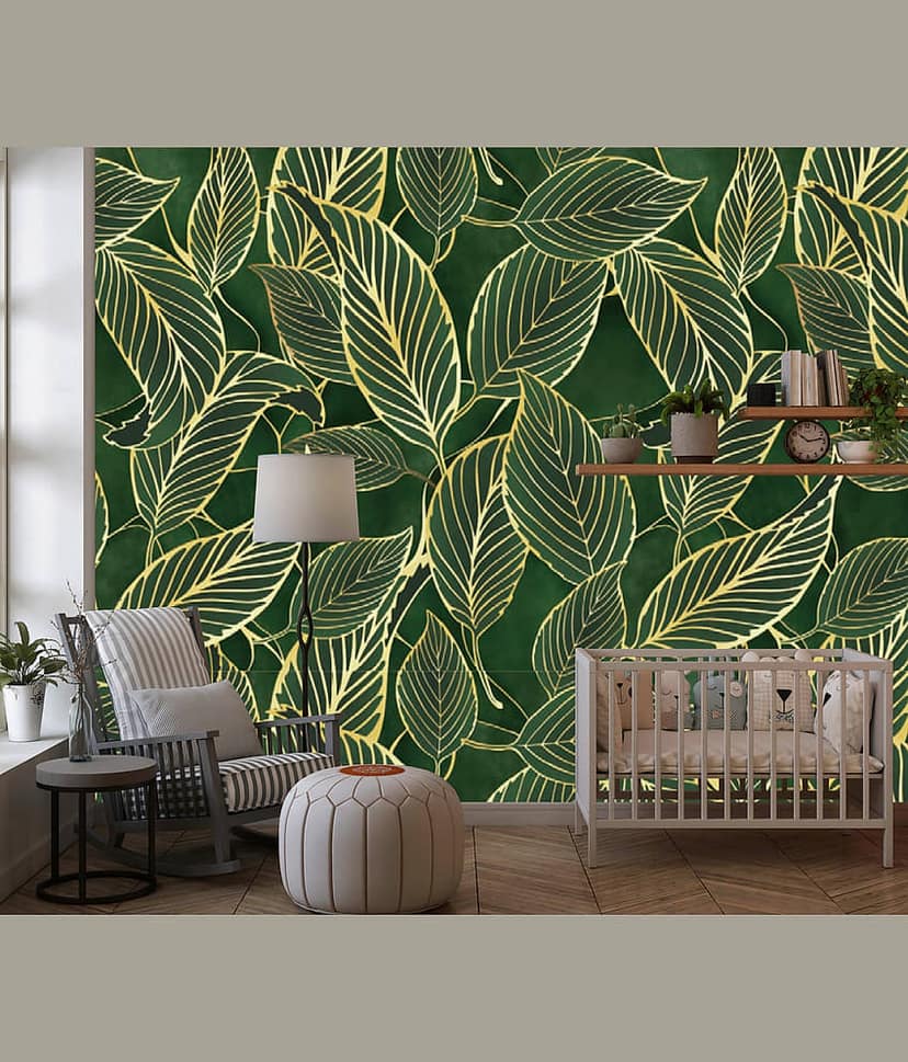 Sekhmet GREEN GOLD PAN Self-Adhesive Wallpaper Waterproof Old Furniture Vinyl Stickers Wooden Door Wardrobe Desktop PVC Wall Papers(60*200)