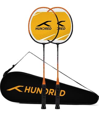 HUNDRED Multicolor Badminton Racquet ( Pack of 2 )
