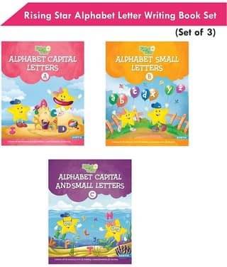 Rising Star Alphabet Capital & Small Letter Writing Practice Books Set for Kids| Set of 3| Ages 3-6 Years