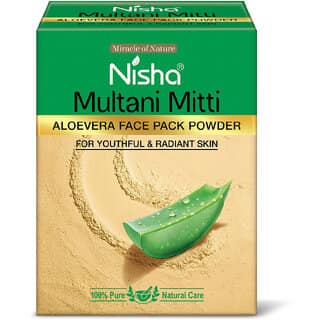 Nisha Aloevera Multani Mitti For Face (100g , Pack OF 3) | Natural Oil Control, Acne & Tan Removal