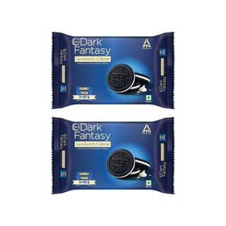 Sunfeast Dark Fantasy Vanilla Sandwich Cream Biscuits 3 x 83 g - Pack of 2