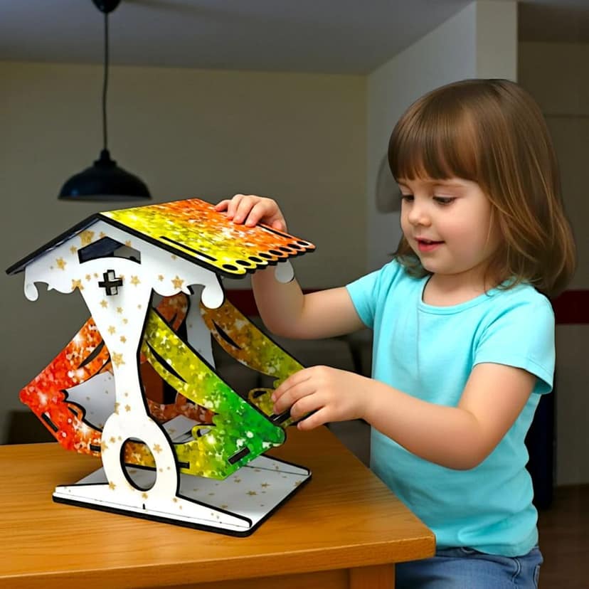 DIY Merry Go Round & Dragon Wheel Miniature Crafting Kit for Kids | Build Your Own Amusement Park Toy | Educational STEM & Creative Craft Activity view 2