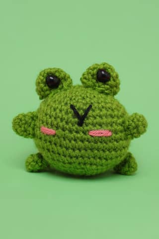 The Original Knit Beginner's Crochet Kit- Frog - Green