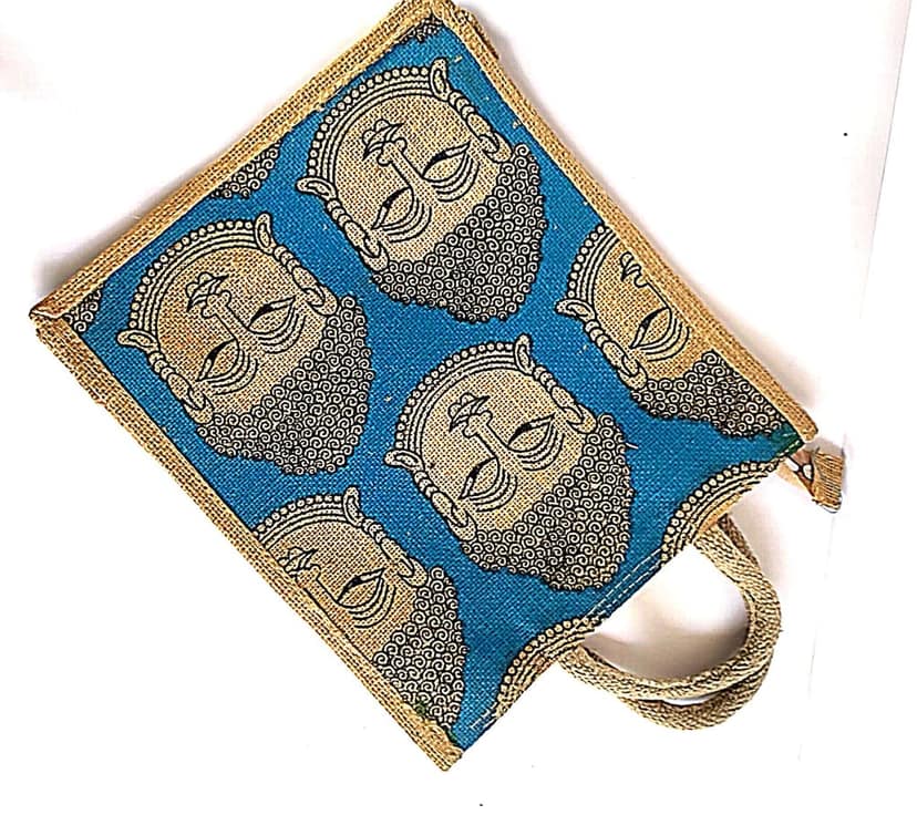 Handmade Buddha Jute Bag view 3