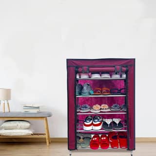Philoshop 5 Tier Metal Pipe Shoe Organizer with Cover
