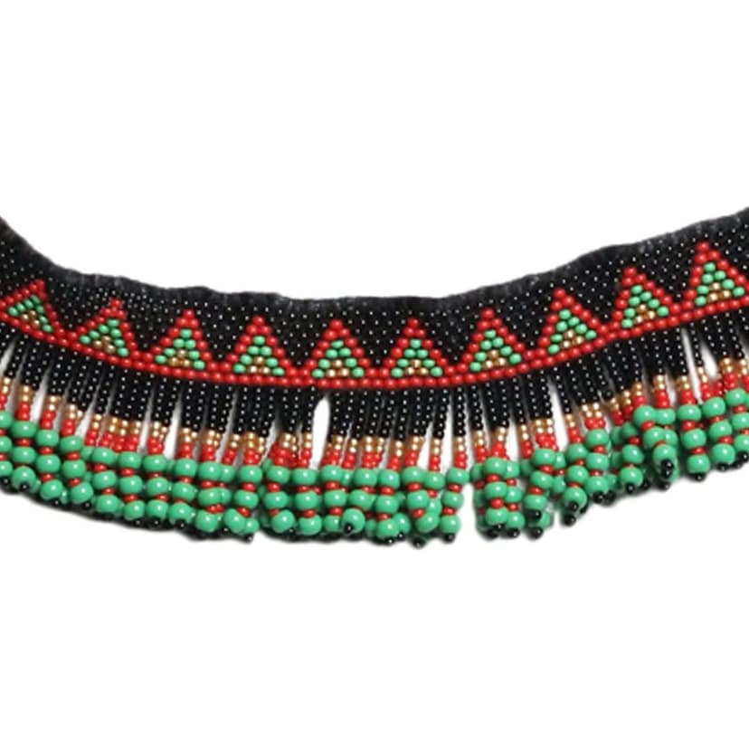 Garvi Gurjari (A Gujarat Govt Enterprise) Black Beaded Choker Necklace Set for Women view 3
