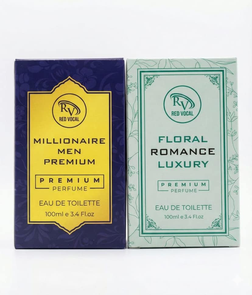 Red Vocal Millionaire Men & Floral Romance Women Premium Eau De Toilette Set – 2×100ml, Long-Lasting Couple Fragrance Gift Combo view 6