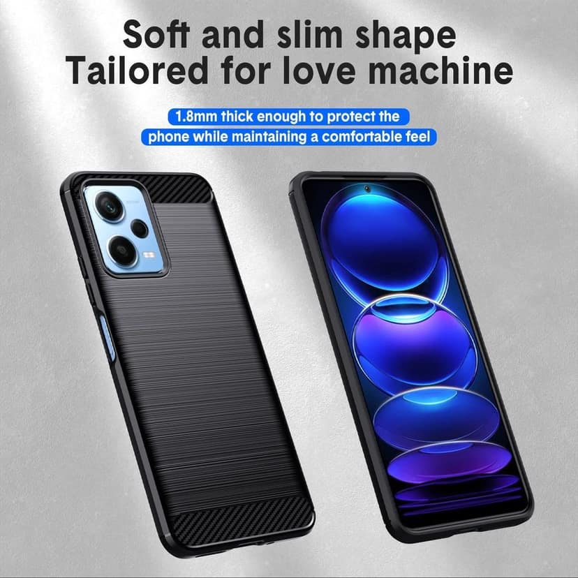 Natbok Compatible with Redmi Note 12 Pro Plus Case, Flexible TPU Brushed Texture Shockproof Military Protection Bumper Phone Case,Slim Case Cover Compatible with Redmi Note 12 Pro Plus,Black view 3