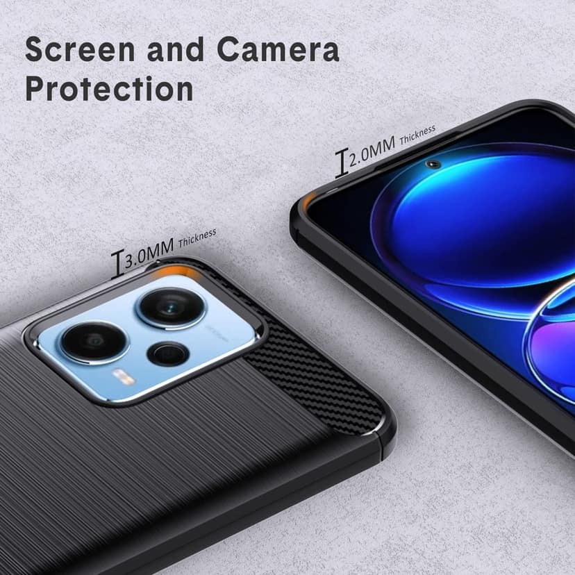Natbok Compatible with Redmi Note 12 Pro Plus Case, Flexible TPU Brushed Texture Shockproof Military Protection Bumper Phone Case,Slim Case Cover Compatible with Redmi Note 12 Pro Plus,Black view 5