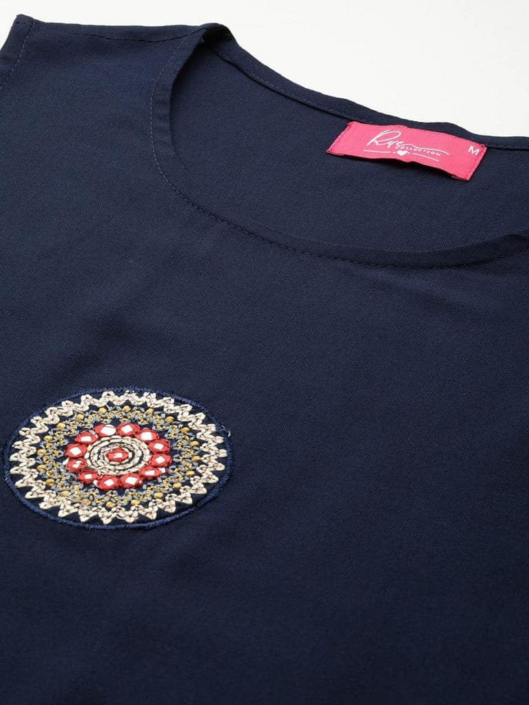 Women Ethnic Motifs Embellished Mirror Work Anarkali Kurta With A Jacket view 6