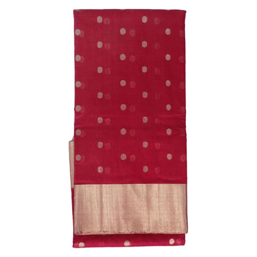HANDLOOM CHANDERI SAREE- MERCERISED(COTTON+SILK MIX) WITH BLOUSE (SKU - 1SC105011220 SAREE- 68) view 2