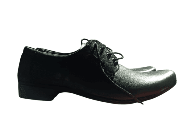 Men's Black Faux Leather Lace-Up Oxfords