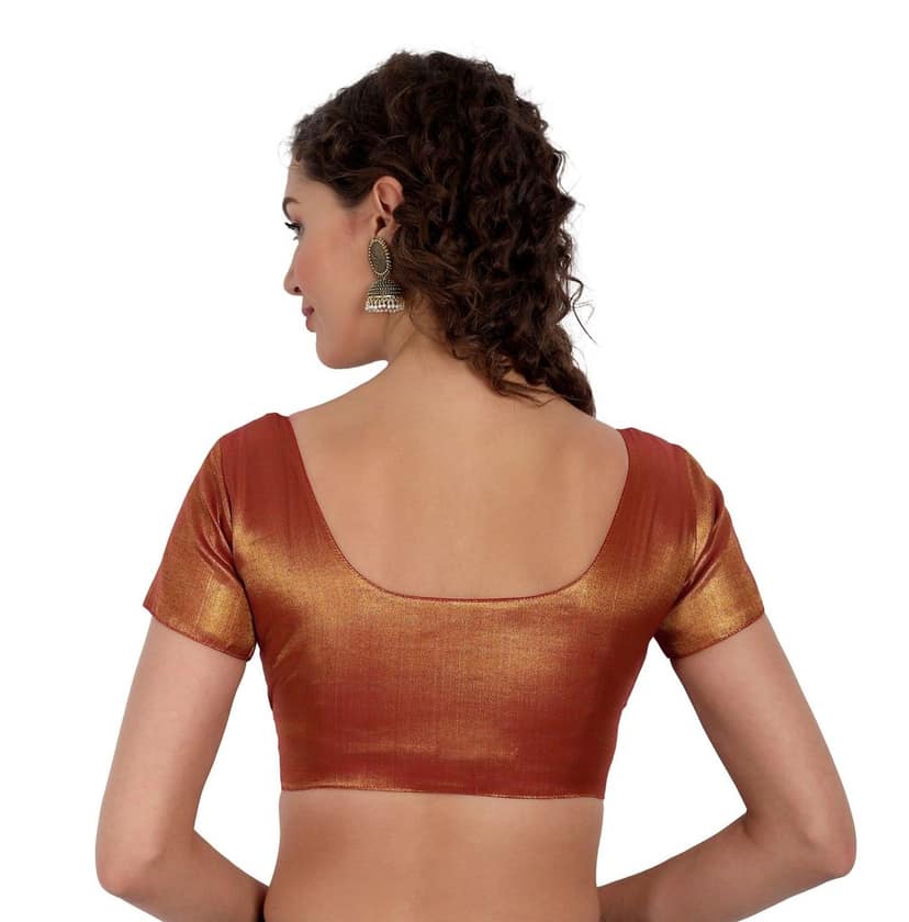 JISB Stitched Tissue Blouse, Maroon view 2