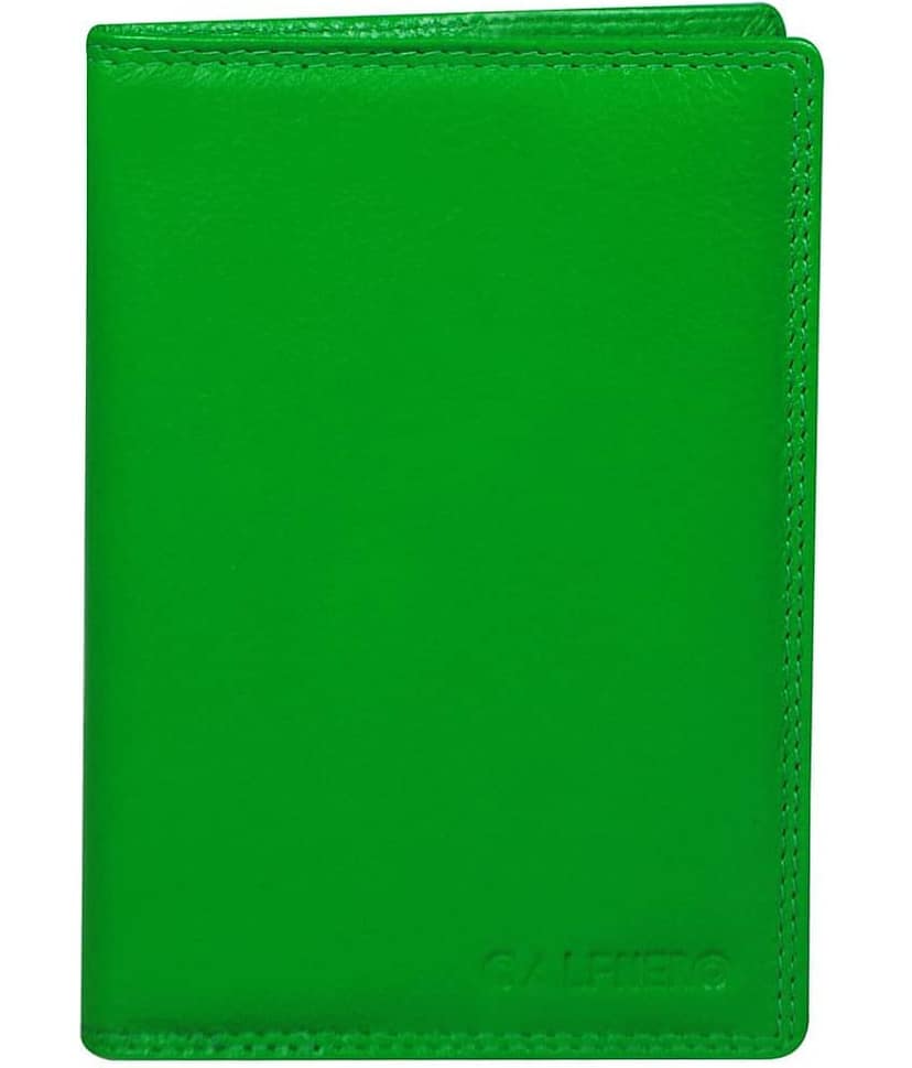 Calfnero Leather Green Passport Holder